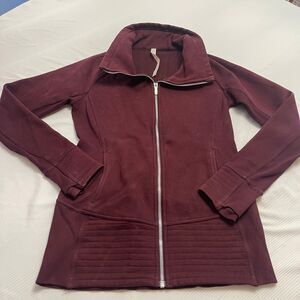 LULULEMON Womens Radiant Jacket II Zip Up Maroon Red Wine Color Size 10